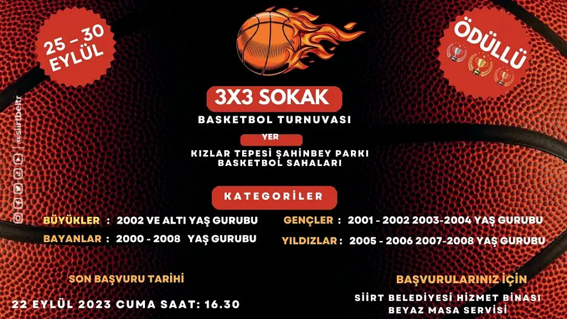 3x3 Sokak Basketbol Turnuva Heyecanı Başlıyor