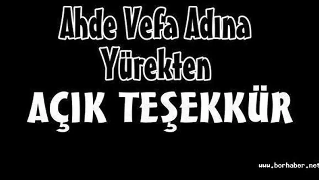 AÇIK TEŞEKKÜR