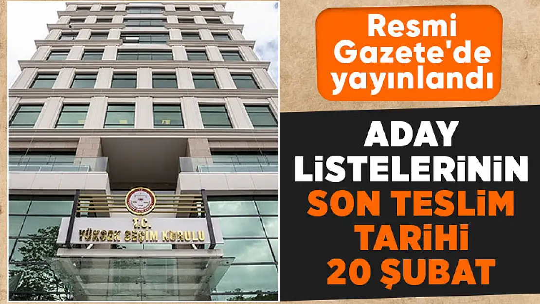 Aday Listelerinin Teslim Yöntemlerine İlişkin YSK Kararı Resmi Gazete'de Yayımlandı
