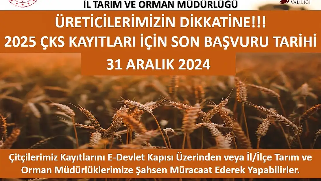 ÇKS Kayıtları İçin Son Tarih: 31 Aralık 2024