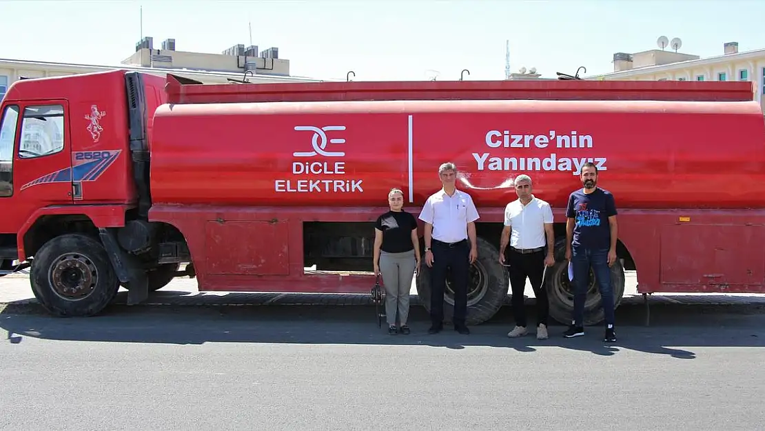 Dicle Elektrik'ten Cizre Belediyesi'ne Su Tankeri Desteği