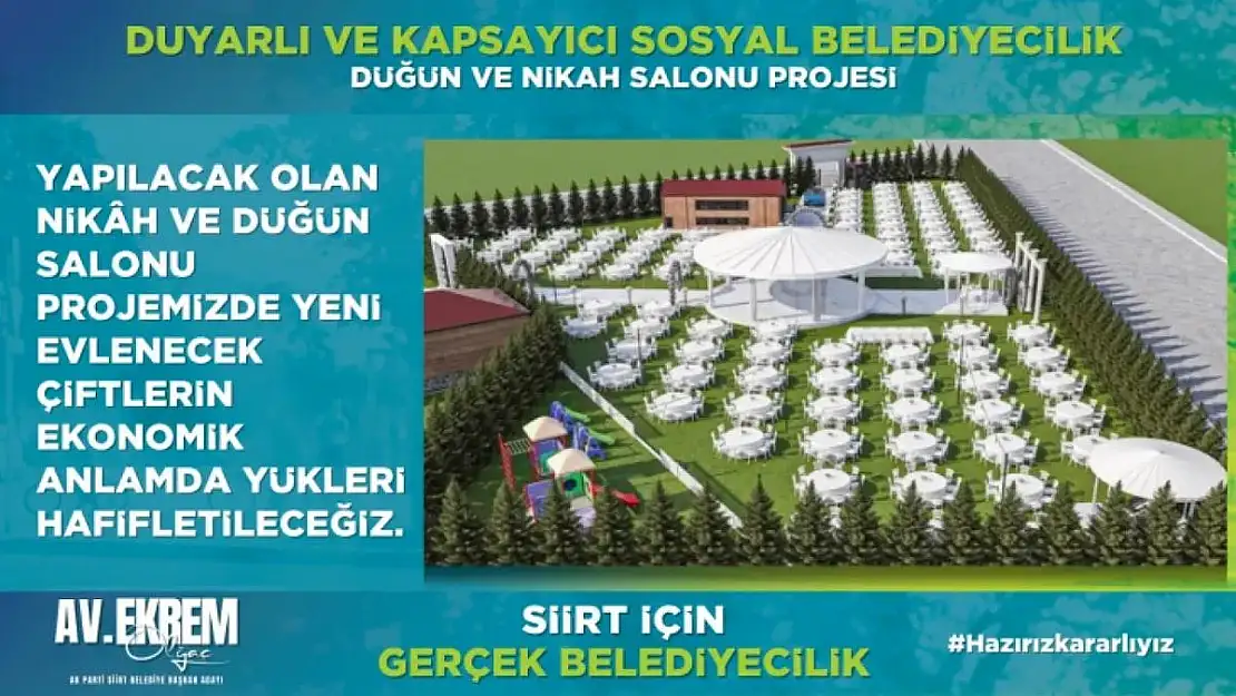 Ekrem Olğaç'tan Düğün ve Nikah Salonu Projesi