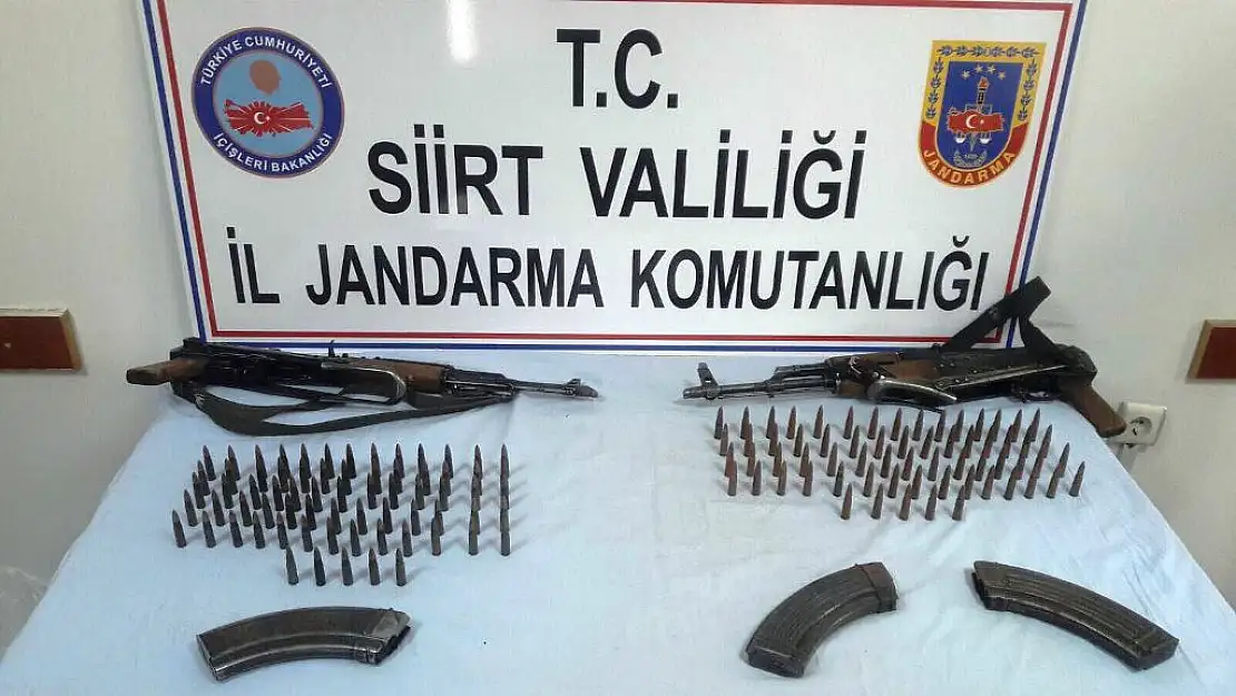 KALEŞNİKOF MARKA PİYADE TÜFEĞİ,ŞARJÖR VE FİŞEKLER ELE GEÇİRİLDİ