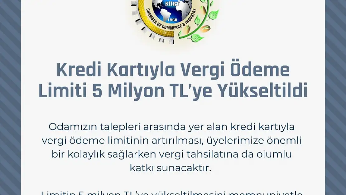 Kredi Kartıyla Vergi Ödeme Limiti 5 Milyon TL'ye Yükseltildi
