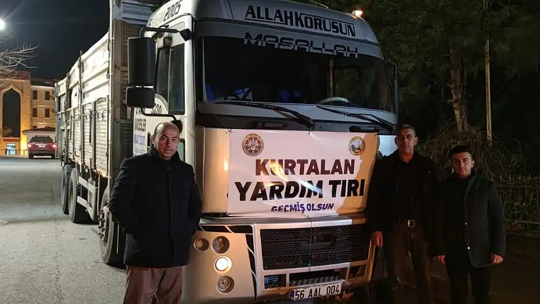 KURTALAN'DAN DEPREM BÖLGESİNE 4 TIR VE BİR MİNİBÜS DAHA GÖNDERİLDİ