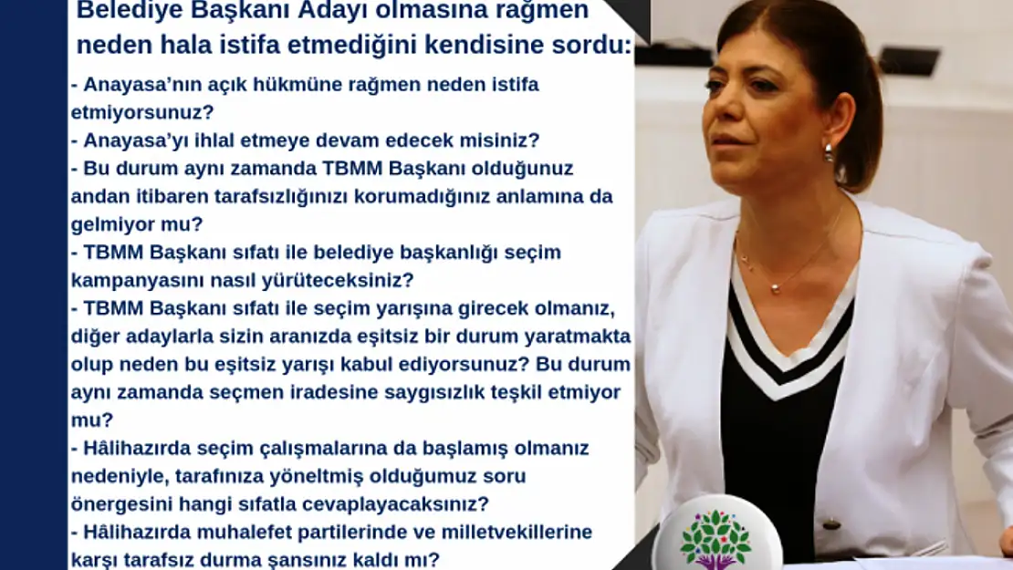 MERAL DANIŞ BEŞTAŞ'TAN TBMM BAŞKANI BİNALİ YILDIRIM'A: NE ZAMAN İSTİFA EDECEKSİNİZ?