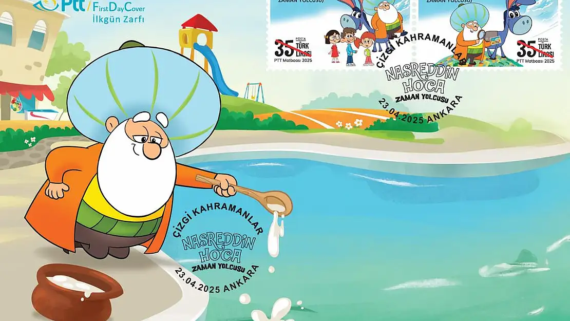 PTT'den 'Çizgi Kahramanlar (Nasreddin Hoca Zaman Yolcusu)' Konulu Anma Pulu ve İlkgün Zarfı