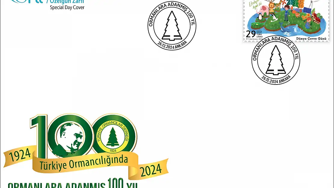 PTT'den 'Ormanlara Adanmış 100 Yıl' Konulu Özelgün Zarfı