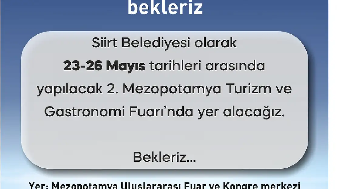 Siirt Belediyesi, Diyarbakır'daki Gastronomi Fuarında