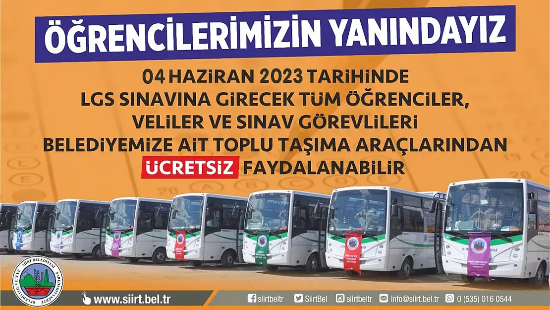 Siirt Belediyesinden Öğrencilere Ücretsiz Ulaşım Desteği