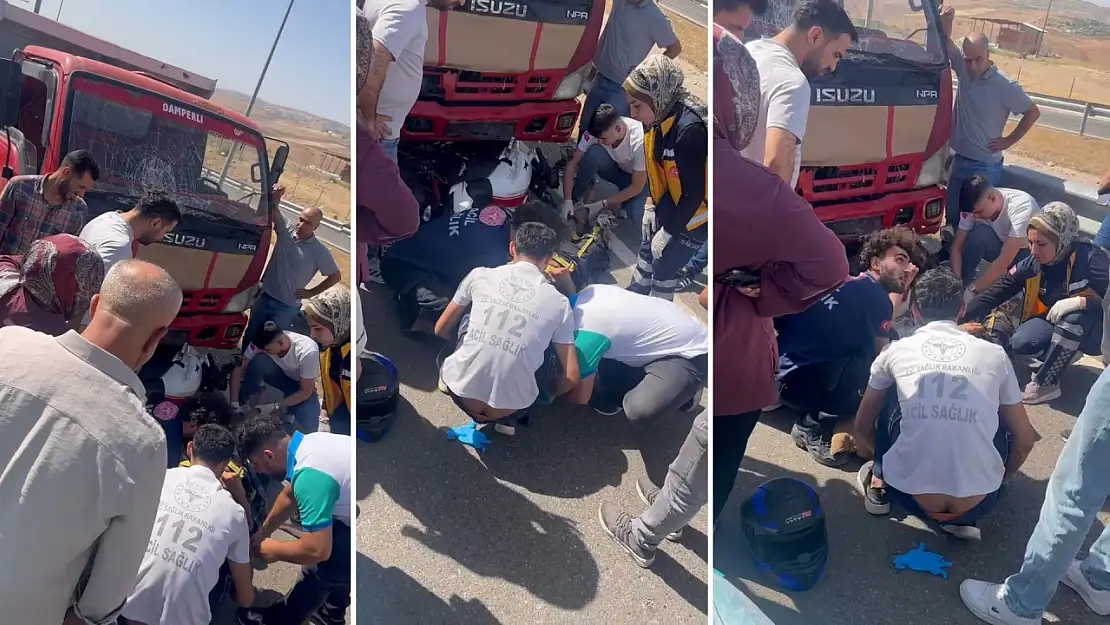 Siirt Çevre Yolunda Kaza: Motosiklet Kamyonun Altında Kaldı, 1 Yaralı