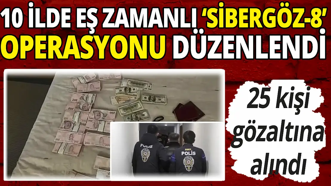 Siirt Dahil 10 ilde 'SİBERGÖZ-8' Operasyonlarında 25 Kişi Gözaltına Alındı