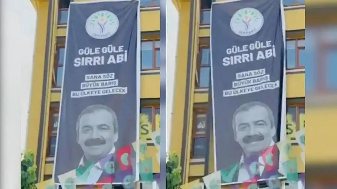 Siirt DEM Parti İl Binasına Sırrı Süreyya Önder Afişi Asıldı