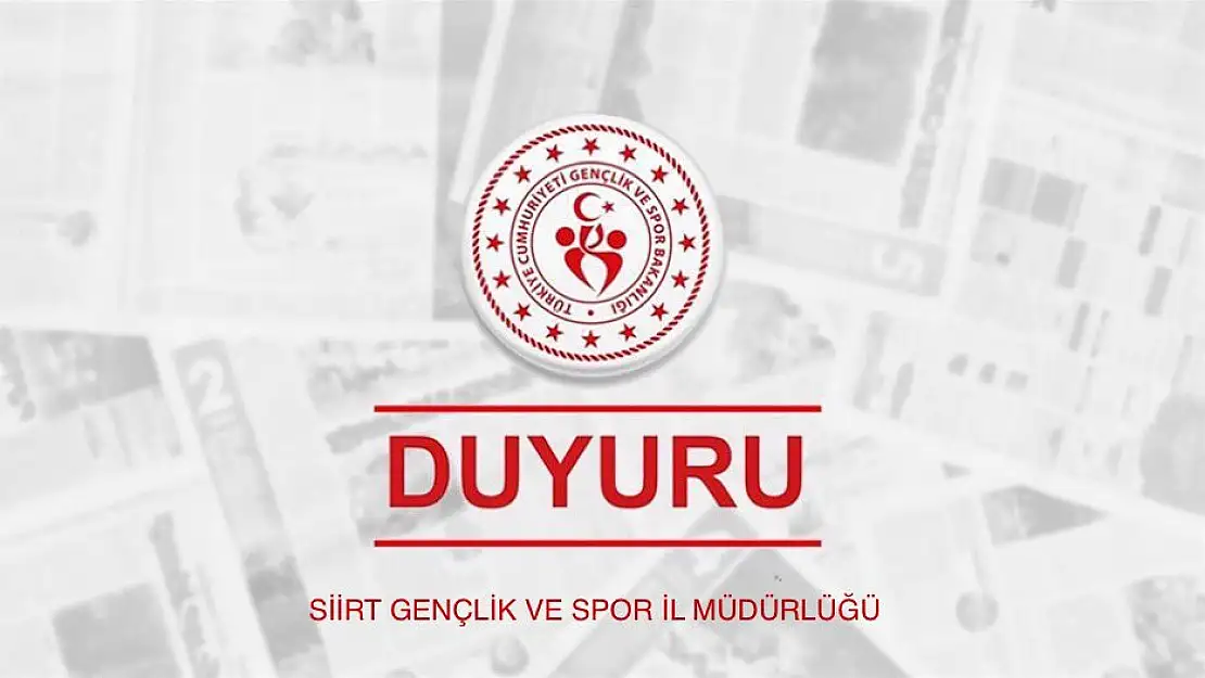 Siirt Gençlik ve Spor İl Müdürlüğünden Açıklama