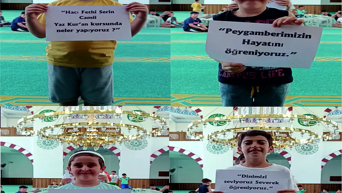 Siirt Hacı Fethi Serin Camii'nde Yaz Kur'an Kurslarında Afişlerle Eğitim
