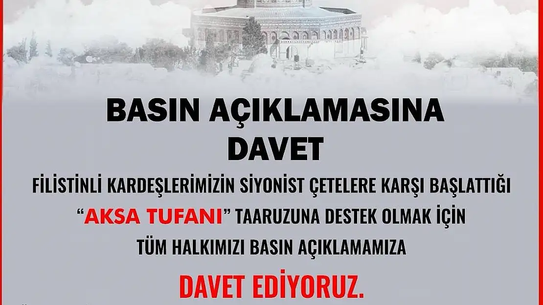 Siirt HÜDA PAR'dan İsrail'i Protesto Amaçlı Basın Açıklamasına Davet