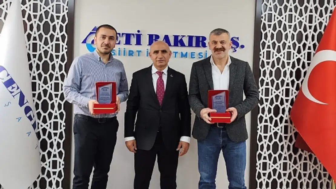 Siirt SGK İl Müdürü Abdulcelil İlbaş'tan ETİ BAKIR A.Ş.'ye Teşekkür Plaketi