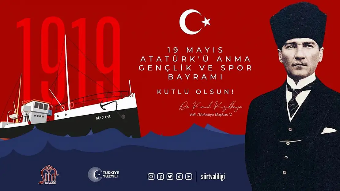 Siirt'te 19 Mayıs Atatürk'ü Anma, Gençlik ve Spor Bayramı Törenlerle Kutlanacak