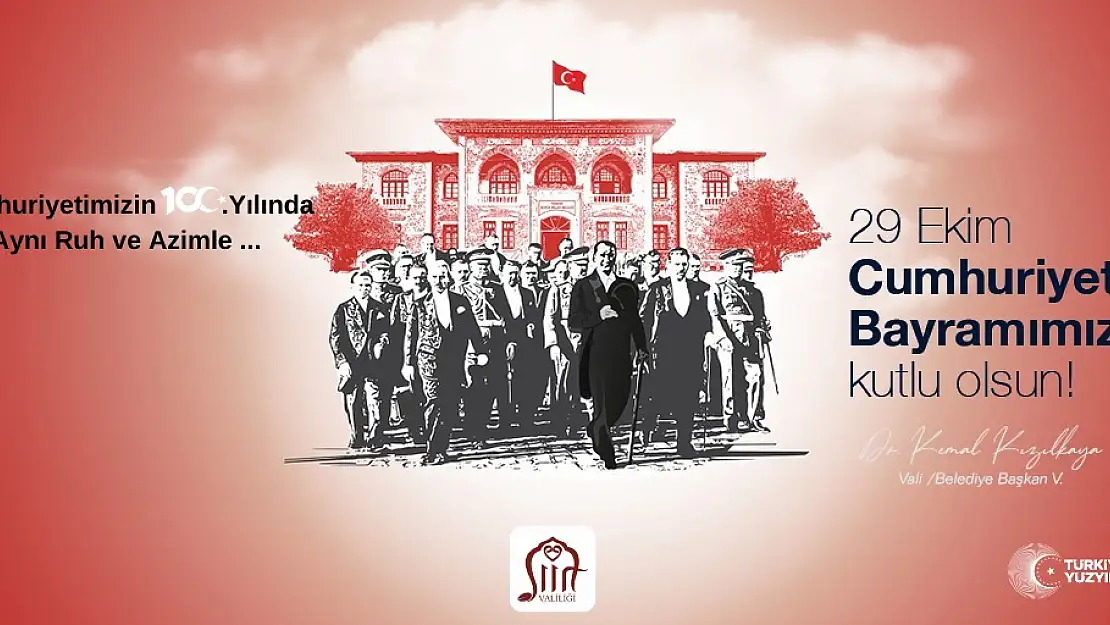 Siirt'te 29 Ekim Cumhuriyet Bayramı'nın 100. Yılı Coşkuyla Kutlanacak