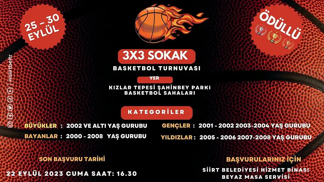 Siirt'te Geleneksel 3X3 Sokak Basketbolu Heyecanı Başlıyor!