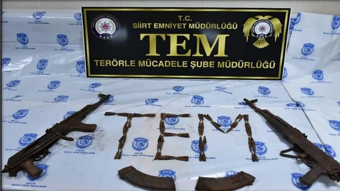Siirt'te PKK/ KCK Terör Örgütüne Ait Silah ve Mühimmat Ele Geçirildi