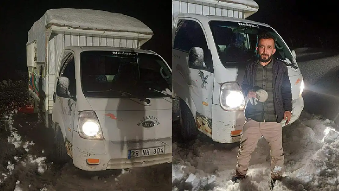 Şirvan İlçemizde Kar Yağışı Nedeniyle Yolda Mahsur Kalan Sürücü 3 Saatlik Çalışmanın Ardından Kurtarıldı
