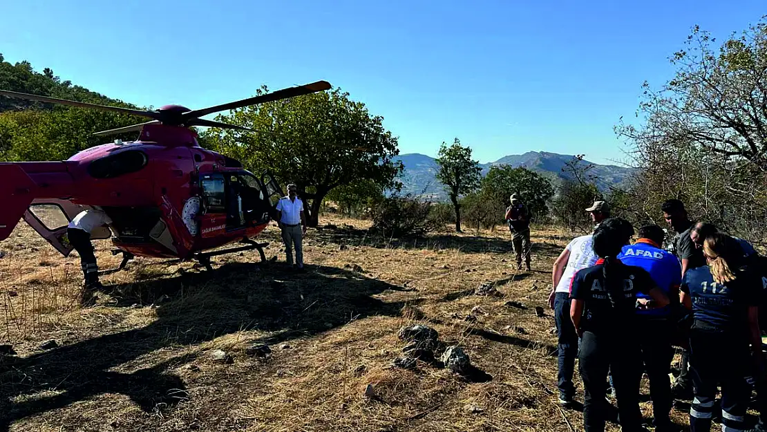 Tillo/Akyayla Köyünde Ağaçtan Düşen Vatandaş İçin Hava Ambulansı Seferber Edildi (VİDEOLU)