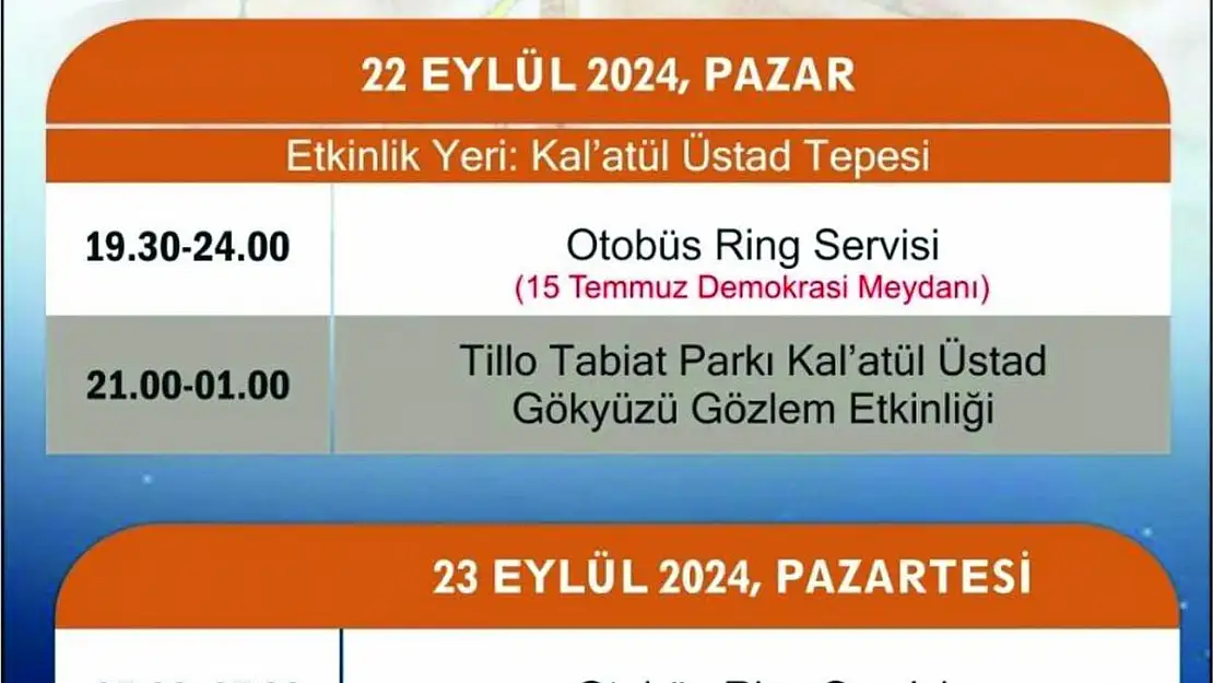 Tillo Güneş Hadisesi ve Gökyüzü Gözlem Etkinliği İle İlgili Duyuru