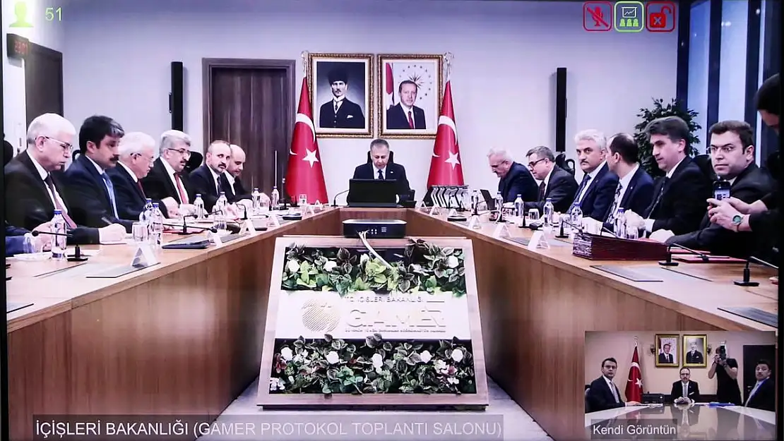 Vali Dr. Kızılkaya, İçişleri Bakanının Videolu Konferansına Katıldı