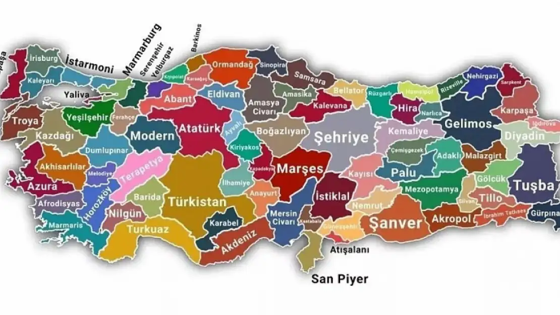 Yapay Zeka Türkiye'deki İllere Yeni İsim Verdi!