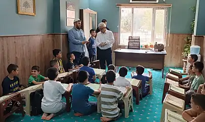 İl Müftüsü Pinal, Ensar Camii'ndeki Yaz Kur'an Kursu Öğrencileriyle Buluştu