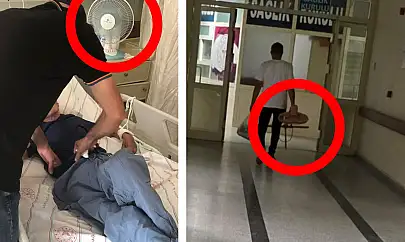 Siirt Eğitim ve Araştırma Hastanesi'nde Klima Sorunu: Hastalar Pervaneyle Serinlemeye Çalışıyor