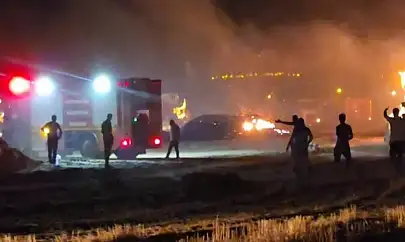 Siirt Kurtalan'da Saman Yangını: 160 Ton Saman Kül Oldu