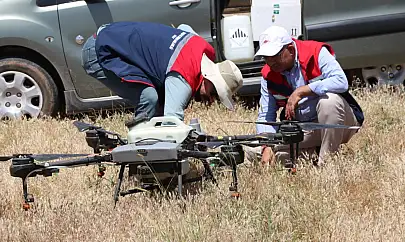 Siirt'te Çekirge ile Mücadelede Drone Kullanımı Başladı