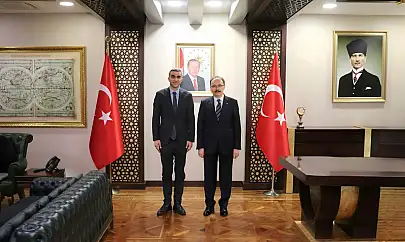 Siirt Valisi Kızılkaya, Türk Telekom İl Müdürü Ömer Ozan Kaçmış'ı Kabul Etti