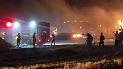 Siirt Kurtalan'da Saman Yangını: 160 Ton Saman Kül Oldu
