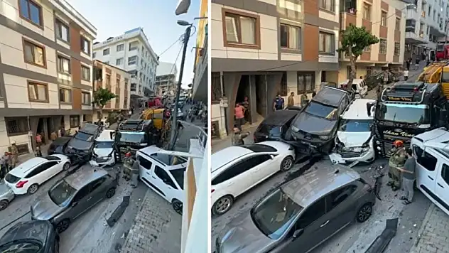 Başakşehir'de Facianın Eşiğinden Dönüldü: Kontrolden Çıkan Vinç 23 Araca Çarptı