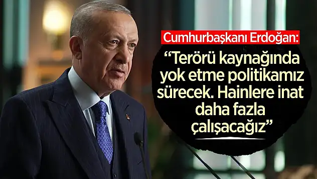 Cumhurbaşkanı Erdoğan: 'Terörü Kaynağında Yok Etme Politikamız Sürecek'