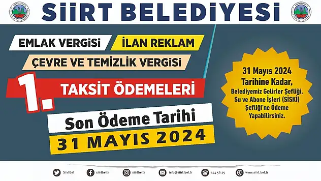 Emlak, Çevre Temizlik ve İlan Reklam Vergisi İçin İlk Taksit Ödemesinin Son Günü: 31 Mayıs 2024