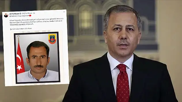 İçişleri Bakanı Yerlikaya'dan, Siirtli Güvenlik Korucusu İçin Başsağlığı Mesajı