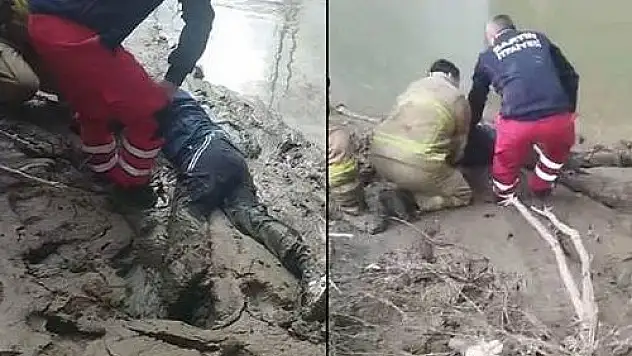İntihar Etmeye Gitti, Çamura Saplandı, İtfaiye Kurtardı