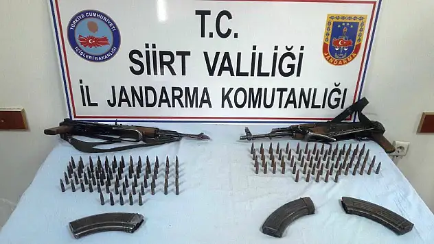 KALEŞNİKOF MARKA PİYADE TÜFEĞİ,ŞARJÖR VE FİŞEKLER ELE GEÇİRİLDİ