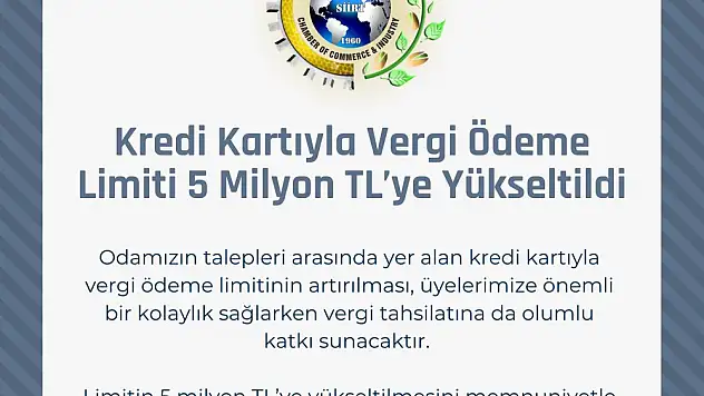 Kredi Kartıyla Vergi Ödeme Limiti 5 Milyon TL'ye Yükseltildi