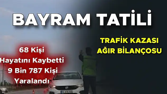 Kurban Bayramı Tatilinde Yaşanan Trafik Kazalarının Bilançosu: 68 Kişi Öldü, 9 Bin 787 Kişi Yaralandı