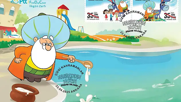 PTT'den 'Çizgi Kahramanlar (Nasreddin Hoca Zaman Yolcusu)' Konulu Anma Pulu ve İlkgün Zarfı