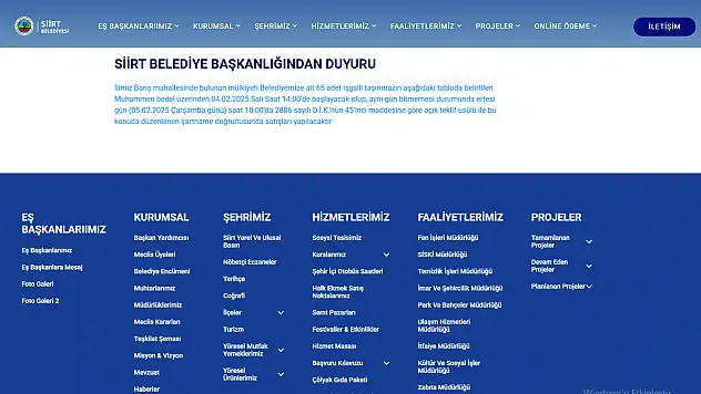 Siirt Belediyesi 65 Adet İşgalli Taşınmazı İhale Yoluyla Satışa Çıkardı