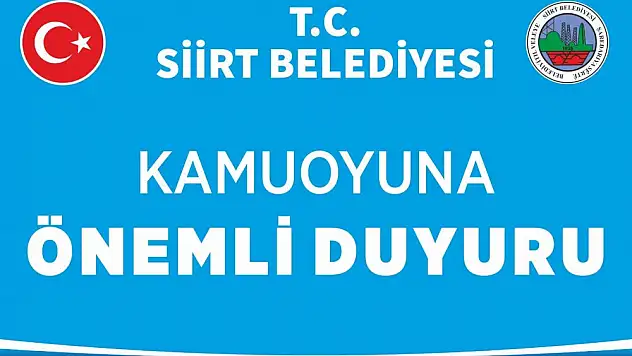 Siirt Belediyesi'nden Su Kesintisi Uyarısı!