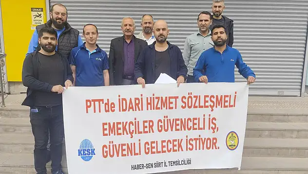 Siirt HABER-SEN İl Temsilciliği, PTT Binası Önünde İHS'li Emekçiler İçin Basın Açıklaması Yaptı