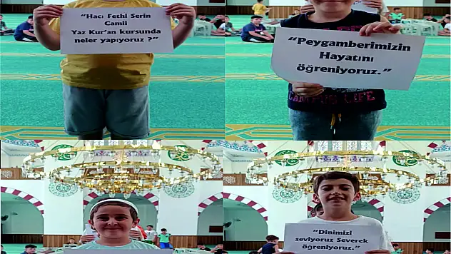 Siirt Hacı Fethi Serin Camii'nde Yaz Kur'an Kurslarında Afişlerle Eğitim