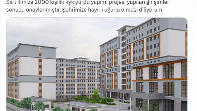 Siirt Milletvekili Mervan Gül Duyurdu: 'Siirt'te 2 Bin Kişilik KYK Yurdu Yapımı Onaylandı'